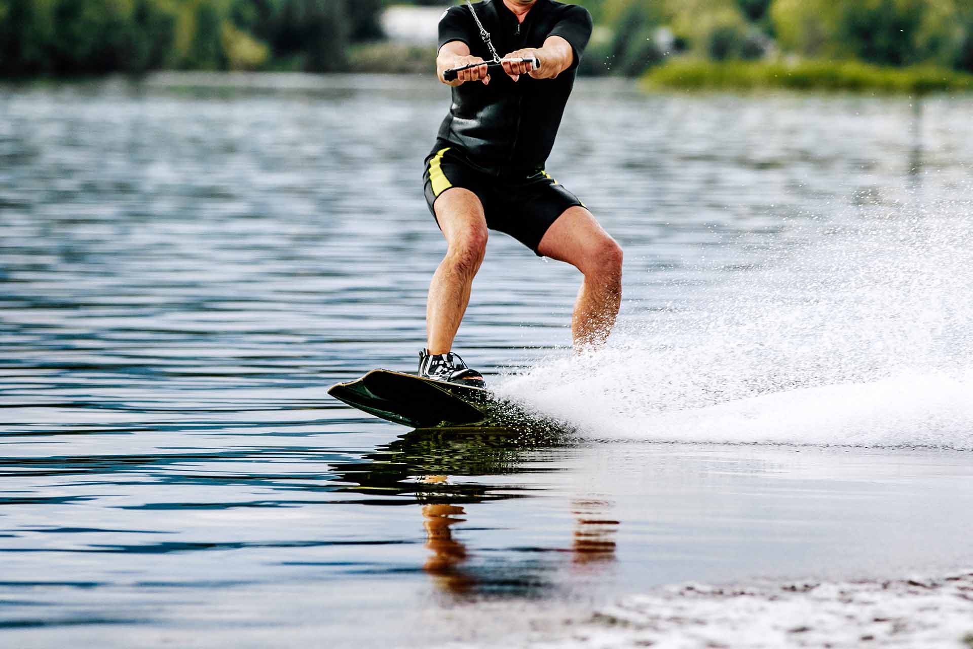 Man rides a wakeboard in Nampa, Idaho