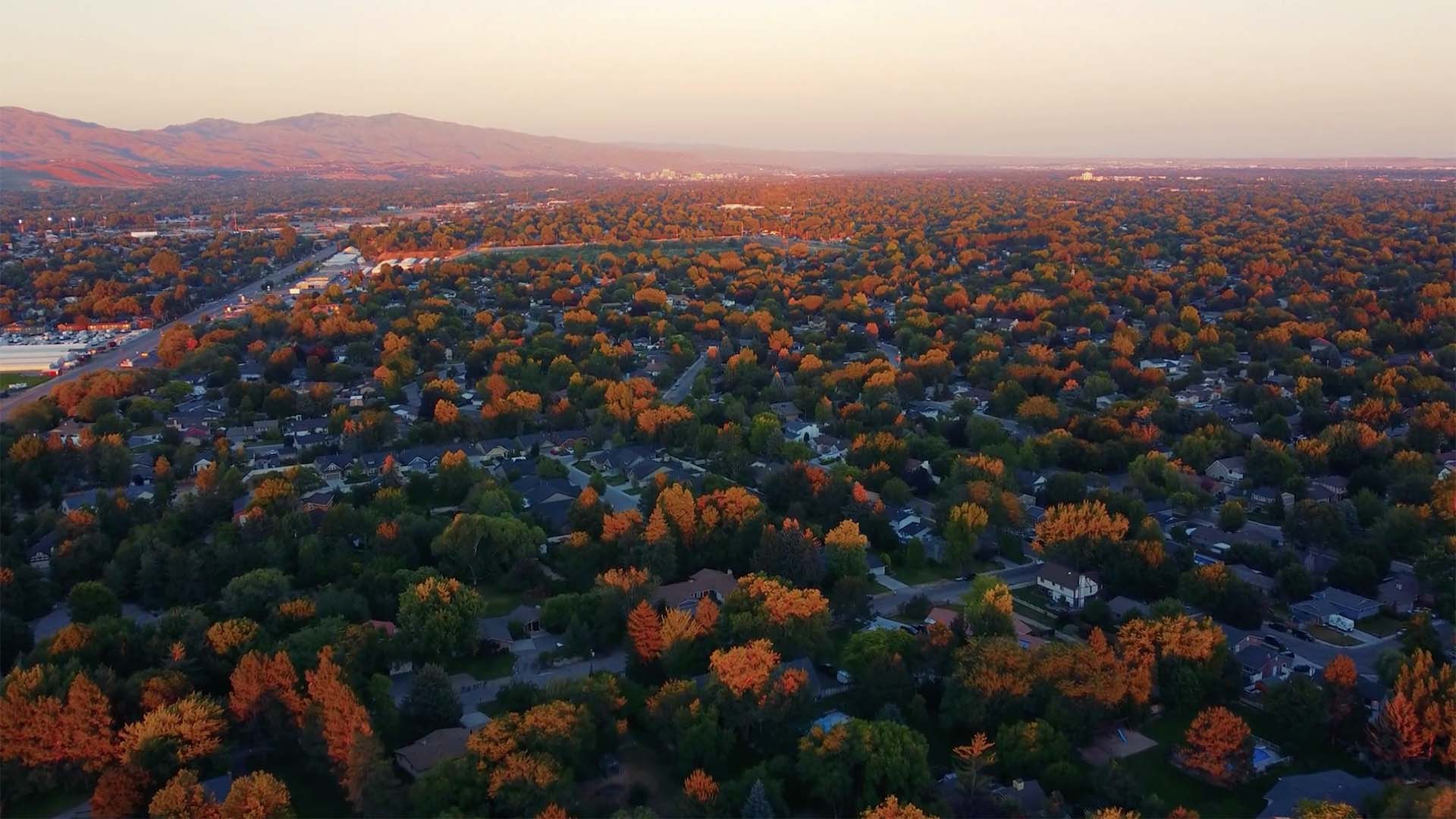 Aerial view of Idaho's beautiful Treasure Valley